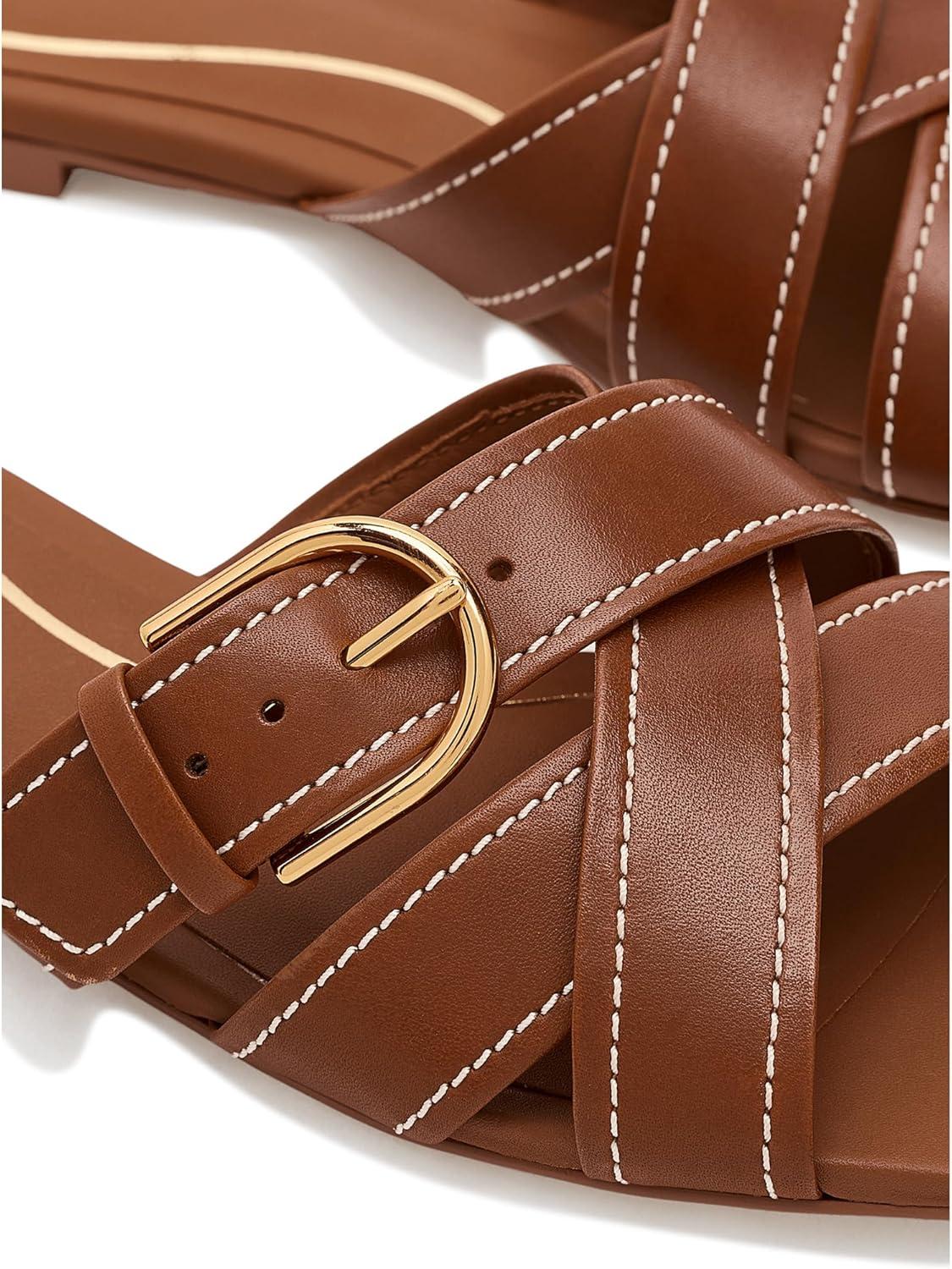 image:imageCole Haan Womens Velma Buckle SlideBritish Tan LeatherIvory