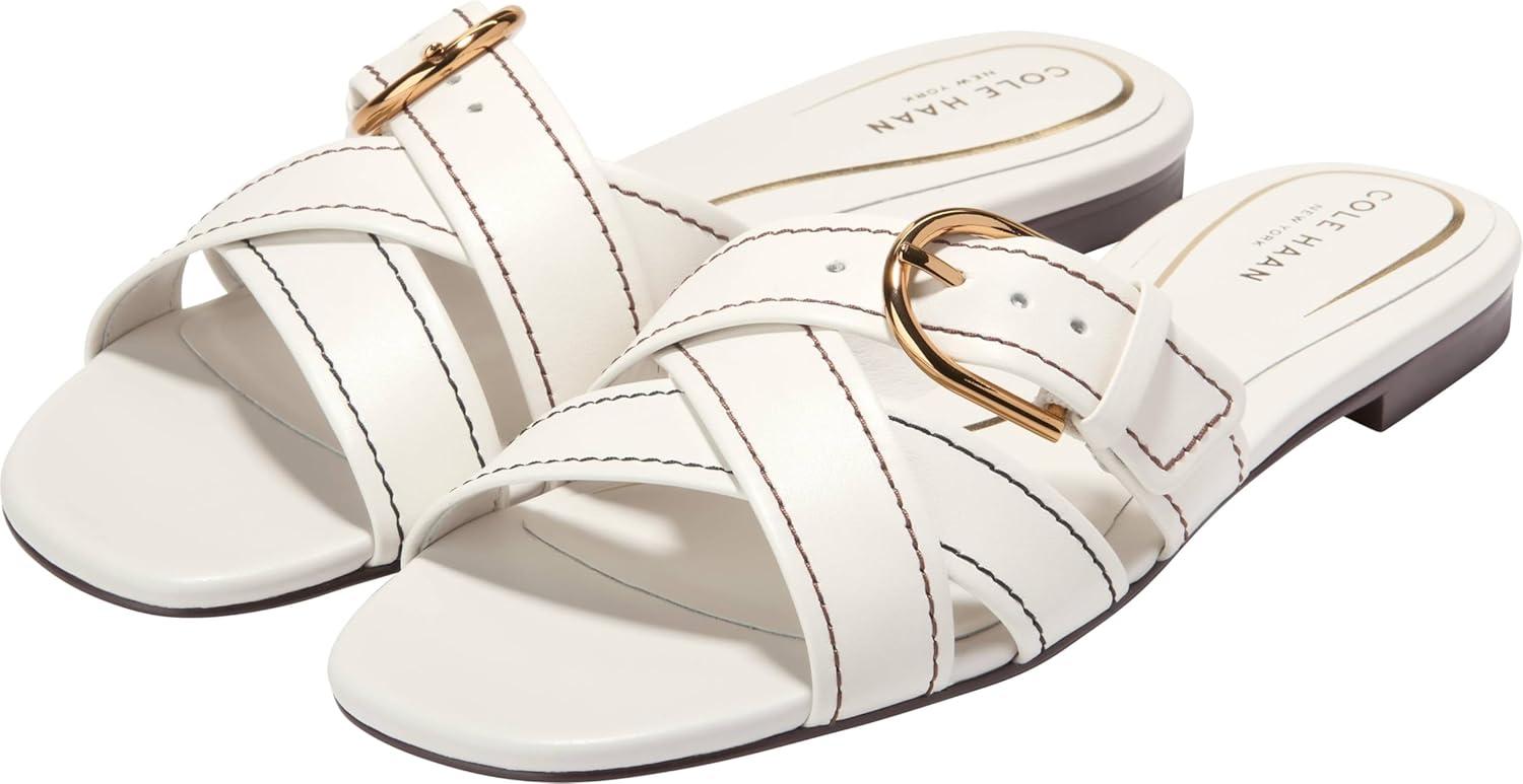 image:imageCole Haan Womens Velma Buckle SlidePowder Leather