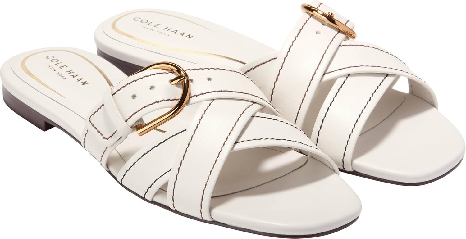 image:imageCole Haan Womens Velma Buckle SlidePowder Leather