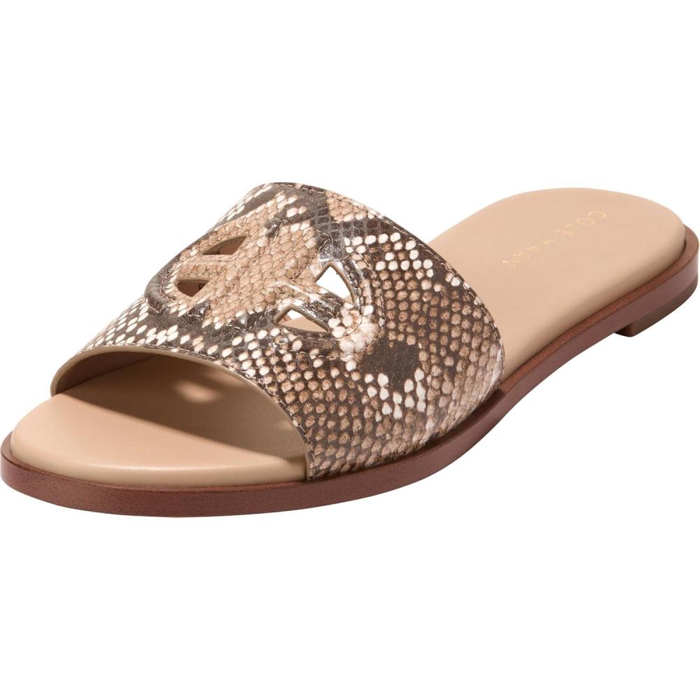 image:imageCole Haan Womens Flynn Logo SlideDune Snake Print Leather