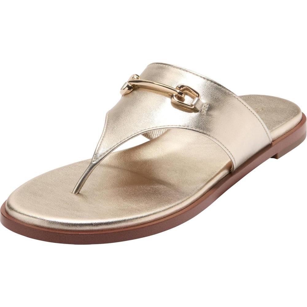image:imageCole Haan Womens Flynn ThongSoft Gold Leather