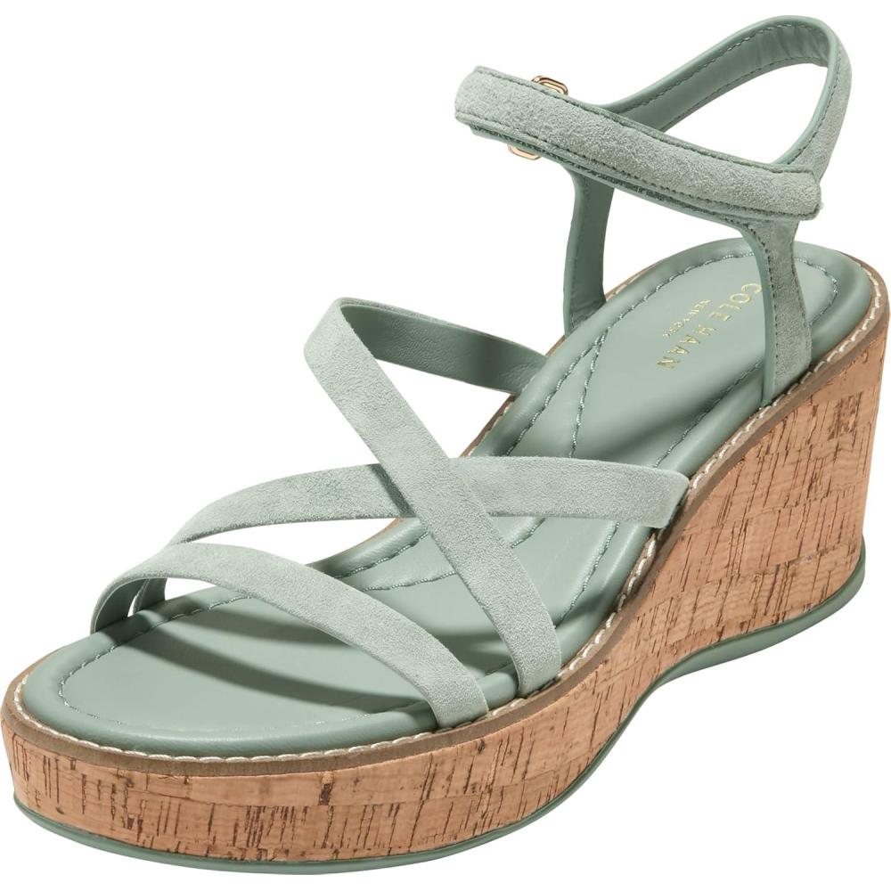 image:imageCole Haan Womens Grand Ambition Azzura StrappyLily Pad SuedeCork