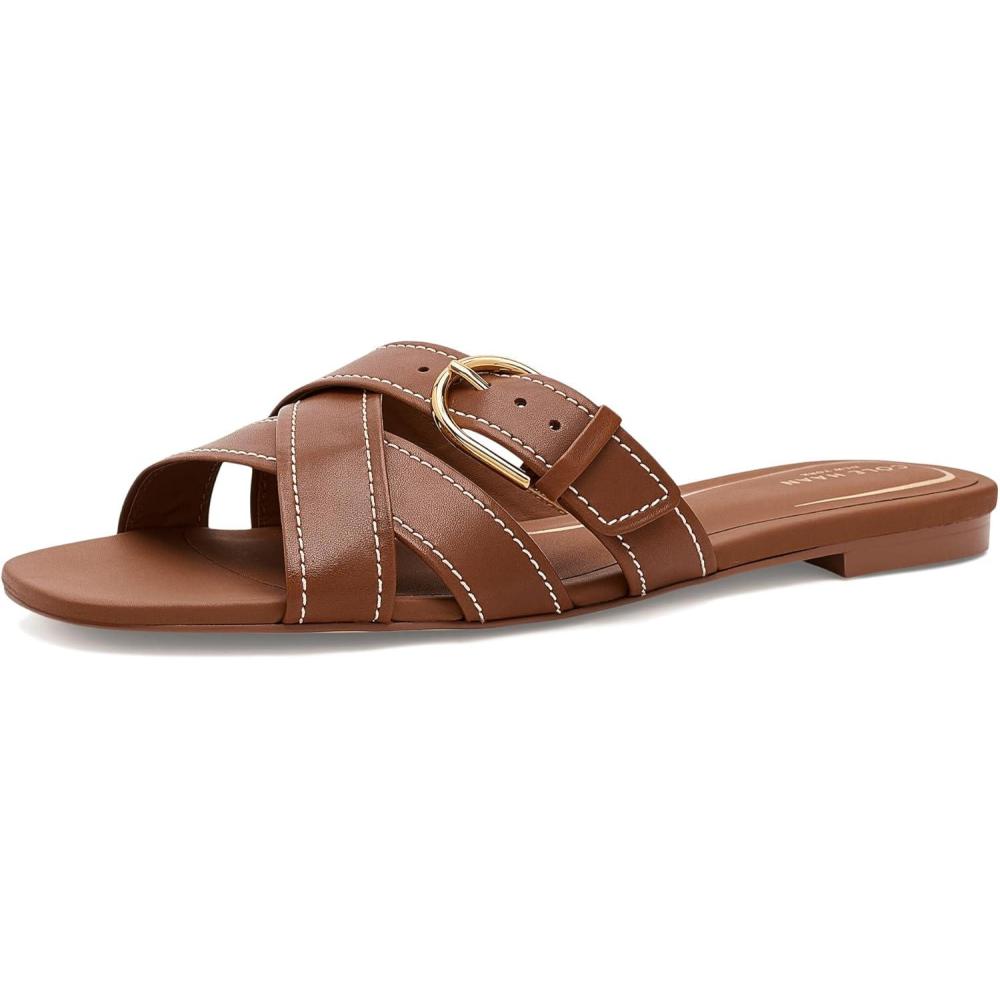 image:imageCole Haan Womens Velma Buckle SlideBritish Tan LeatherIvory