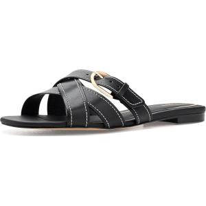Cole Haan Women’s Velma Buckle Slide(Black Leather)