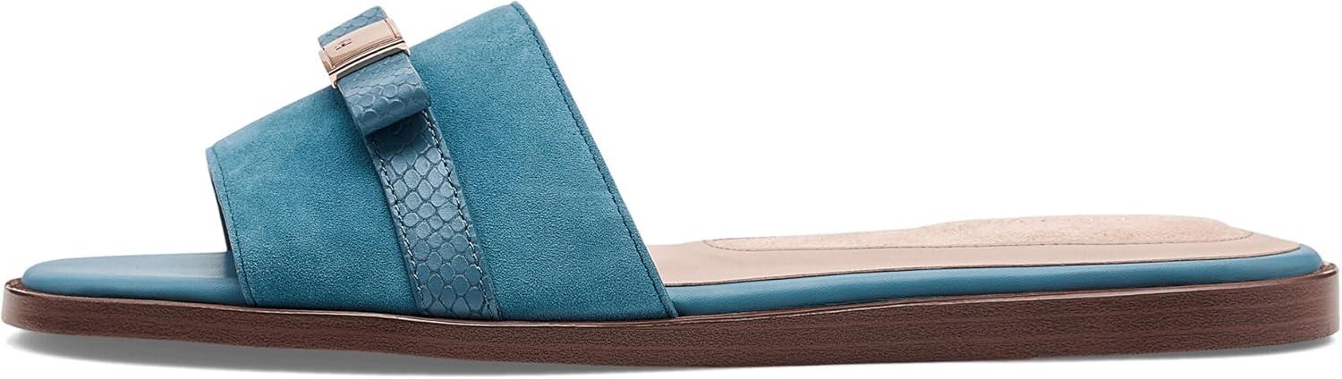 image:imageCole Haan Womens Goto Emalia Slide BowsProvincial Blue SuedeProvincial Blue Snake Print Leather