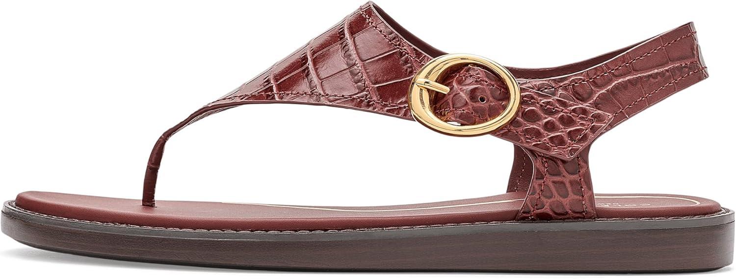 image:imageCole Haan Womens Kami ThongMahogany Crocodile Print Leather