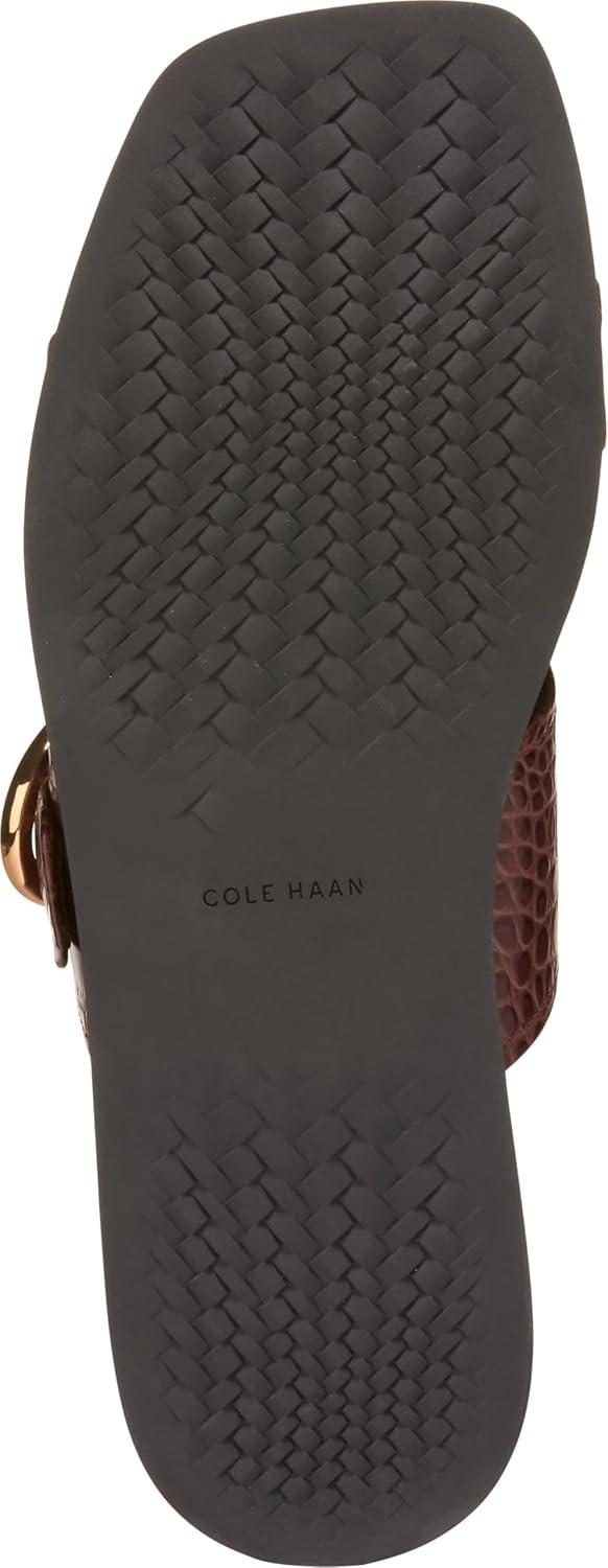 image:imageCole Haan Womens Oaklynn Double Band FootbedMahogany Crocodile Print Leather