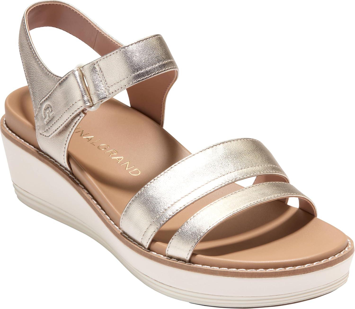 image:imageCole Haan Womens Originalgrand Peyton FlatformSoft Gold MetallicIvory