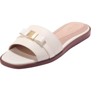 Cole Haan Women’s Go-to Emalia Slide Bows(Powder Smooth/Croc Print Leather)