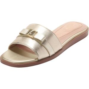 Cole Haan Women’s Go-to Emalia Slide Bows(Soft Gold Leather)