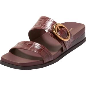 Cole Haan Women’s Oaklynn Double Band Footbed(Mahogany Crocodile Print Leather)
