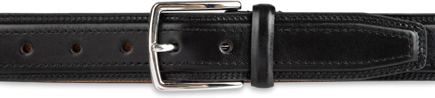 image:imageCole Haan Mens Black Leather Dress Belt Classic Style With Polished Buckle for Work Or Formal WearBlack Stitch