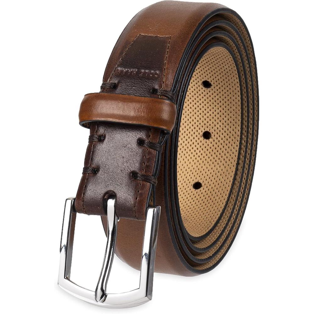 image:imageCole Haan Mens Leather Dress Belt  Polished Brown Tan Or Cognac Strap for Work amp Formal WearTan