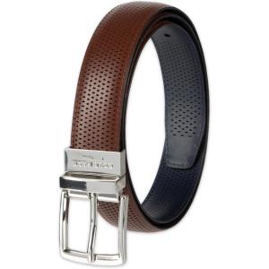 Cole Haan Men’s Reversible Perforated Dress Belt(Brown/Navy)