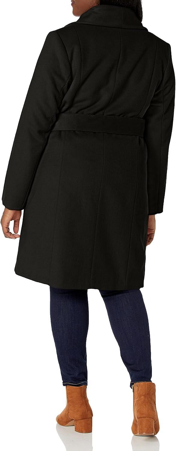 image:imageCole Haan Womens Belted Wool Classically Elegant Coat for Yearround Style Standard and Plus SizeBelted Black
