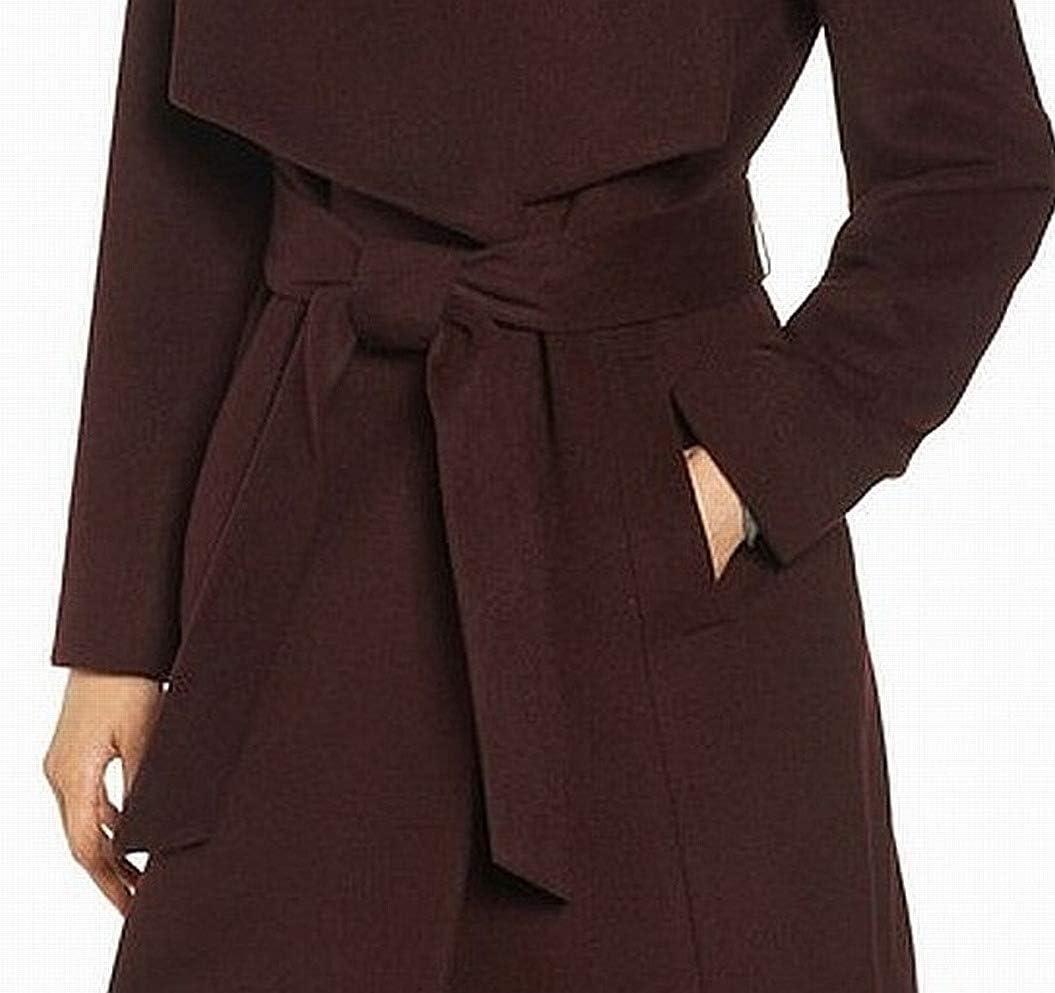 image:imageCole Haan Womens Belted Wool Classically Elegant Coat for Yearround Style Standard and Plus SizeElegant Bordeaux