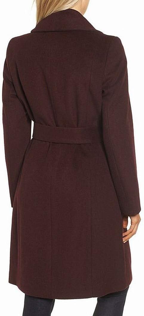 image:imageCole Haan Womens Belted Wool Classically Elegant Coat for Yearround Style Standard and Plus SizeElegant Bordeaux