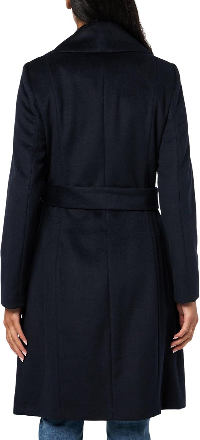 image:imageCole Haan Womens Belted Wool Classically Elegant Coat for Yearround Style Standard and Plus SizeNavy