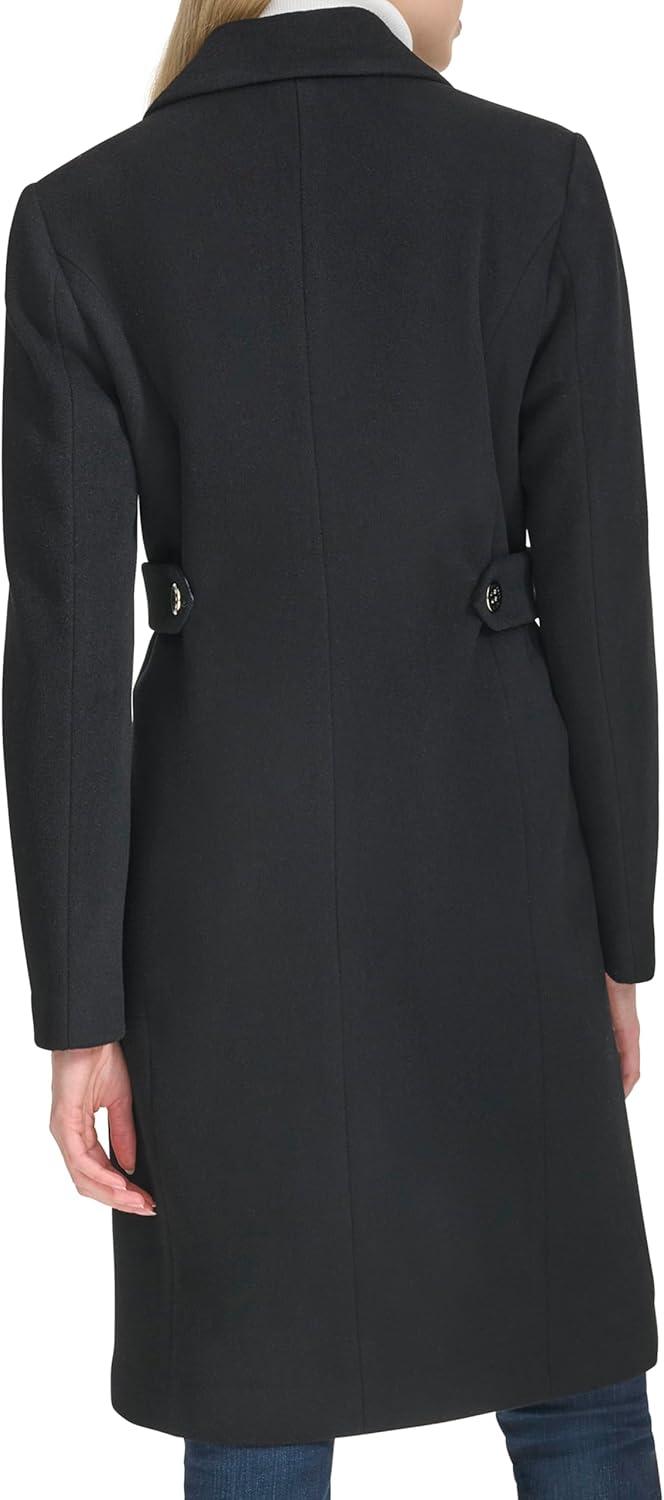 image:imageCole Haan Womens Notch Lapel Slick Wool Classic JacketBlack