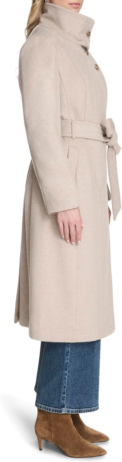 image:imageCole Haan Womens Outerwear Asymmetric Belted Trench Coat With Stand CollarBone