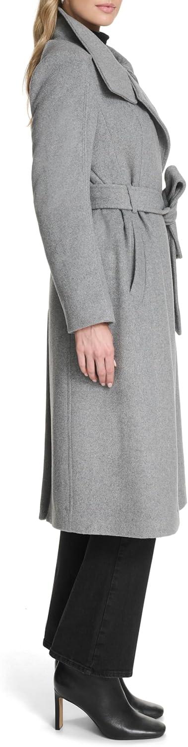 image:imageCole Haan Womens Outerwear Asymmetric Belted Trench Coat With Stand CollarMedium Grey