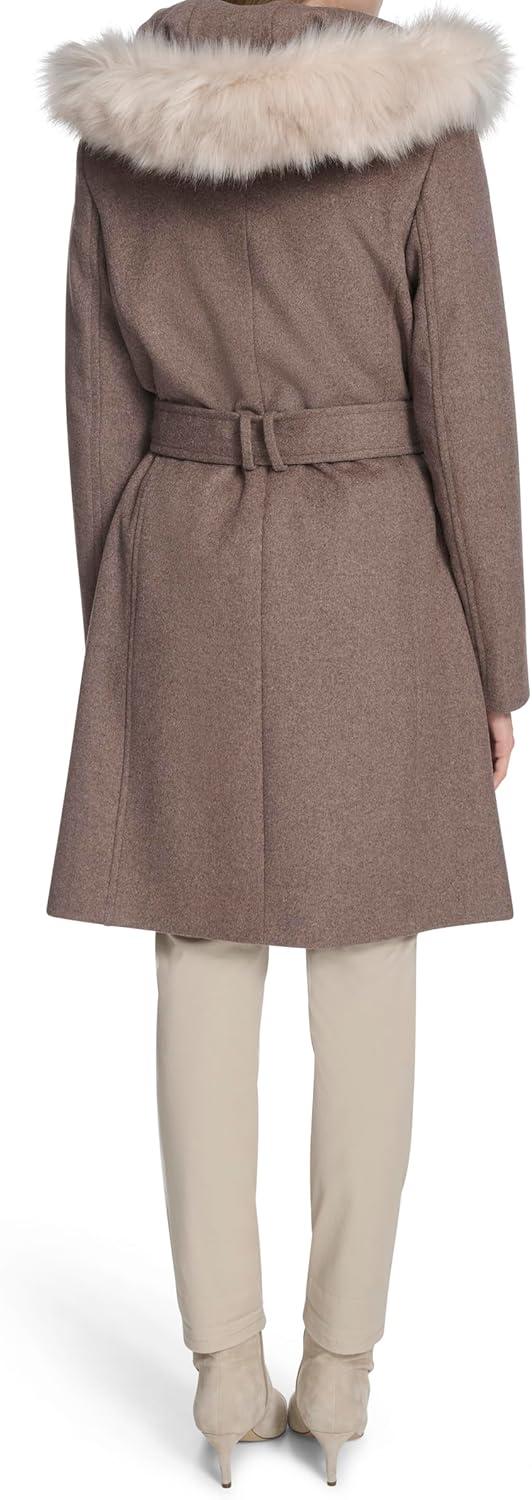 image:imageCole Haan Womens Outerwear Belted Wool Wrap Coat With Snap Closure amp Welt PocketsPortabello