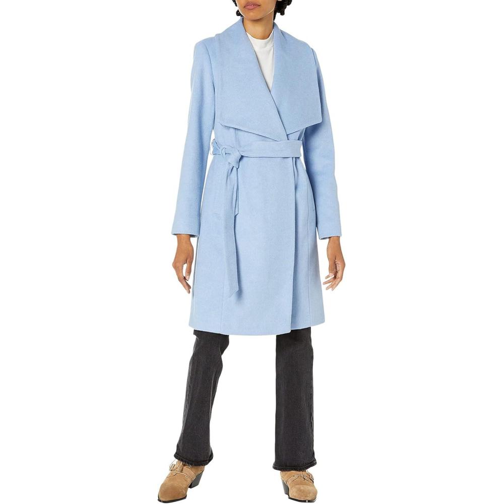 image:imageCole Haan Womens Belted Wool Classically Elegant Coat for Yearround Style Standard and Plus SizeBelt Ice Blue