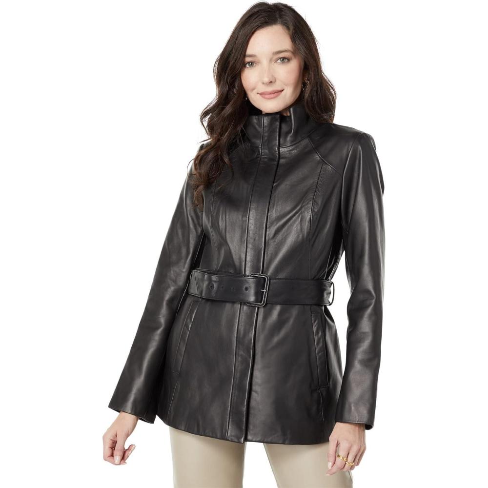 image:imageCole Haan Womens Maxi Wrap Wool CoatBlack