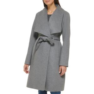 Cole Haan Women’s Belted Wool Classically Elegant Coat for Year-round Style (Standard and Plus Size)(Belted Charcoal)