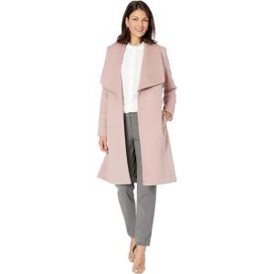 Cole Haan Women’s Belted Wool Classically Elegant Coat for Year-round Style (Standard and Plus Size)(Belted Dusty Rose)