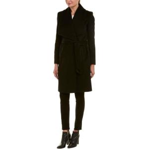Cole Haan Women’s Belted Wool Classically Elegant Coat for Year-round Style (Standard and Plus Size)(Elegant Black)