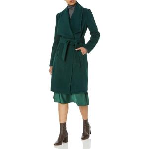 Cole Haan Women’s Belted Wool Classically Elegant Coat for Year-round Style (Standard and Plus Size)(Forest)