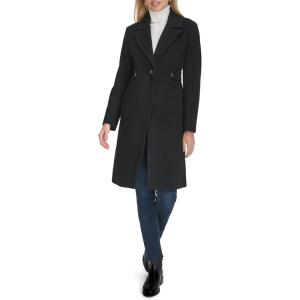 Cole Haan Women’s Notch Lapel Slick Wool Classic Jacket(Black)