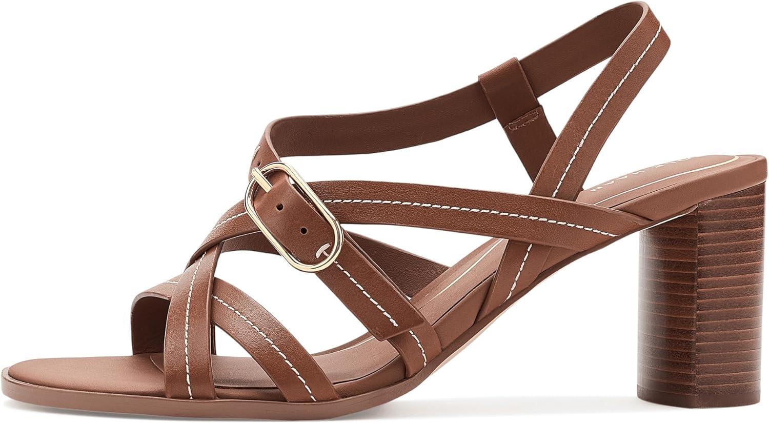 image:imageCole Haan Womens Dillon Heeled StrappyBritish Tan LeatherIvory