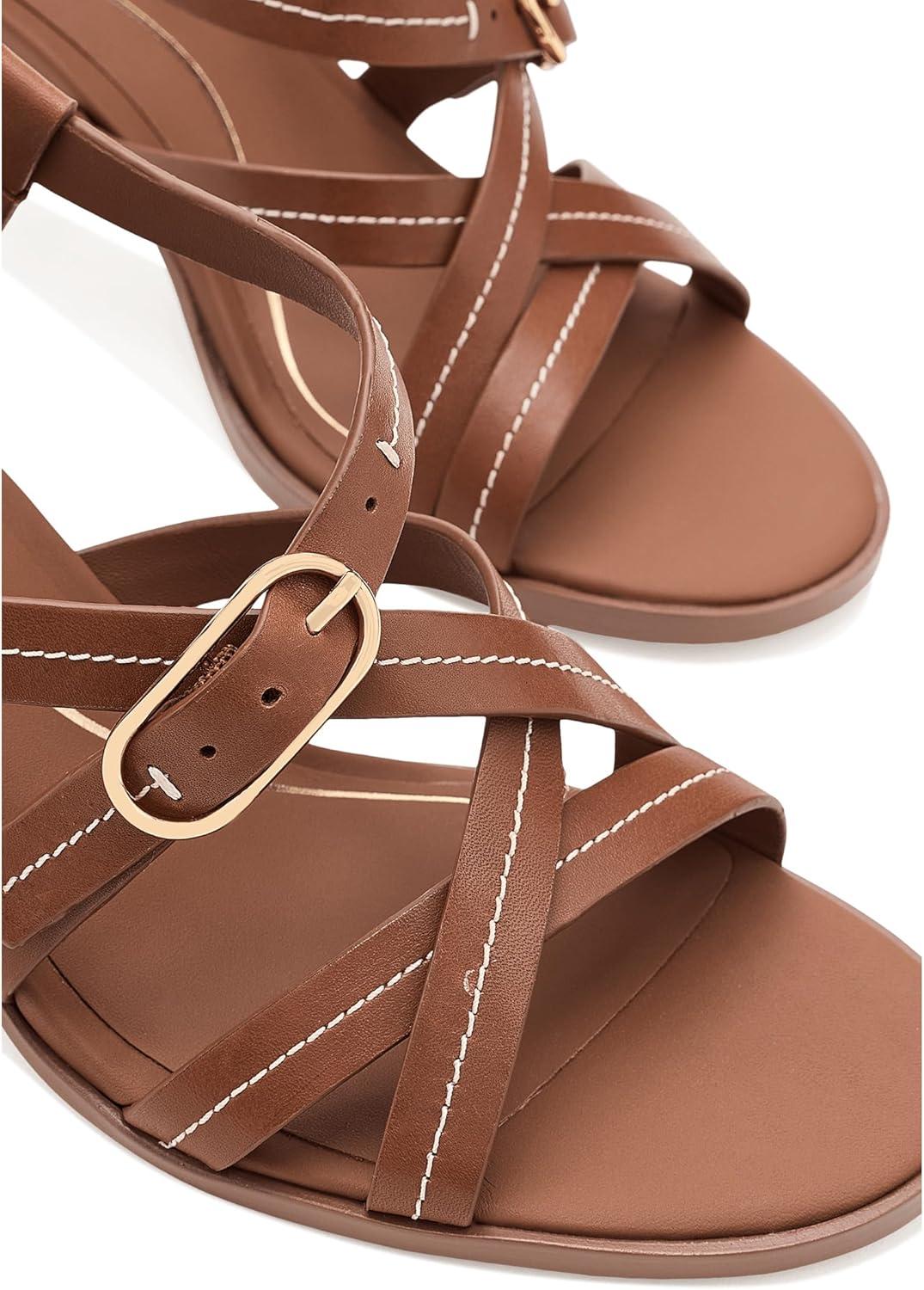 image:imageCole Haan Womens Dillon Heeled StrappyBritish Tan LeatherIvory