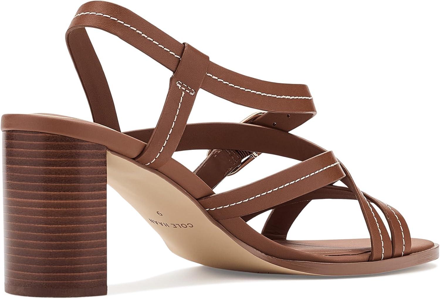 image:imageCole Haan Womens Dillon Heeled StrappyBritish Tan LeatherIvory