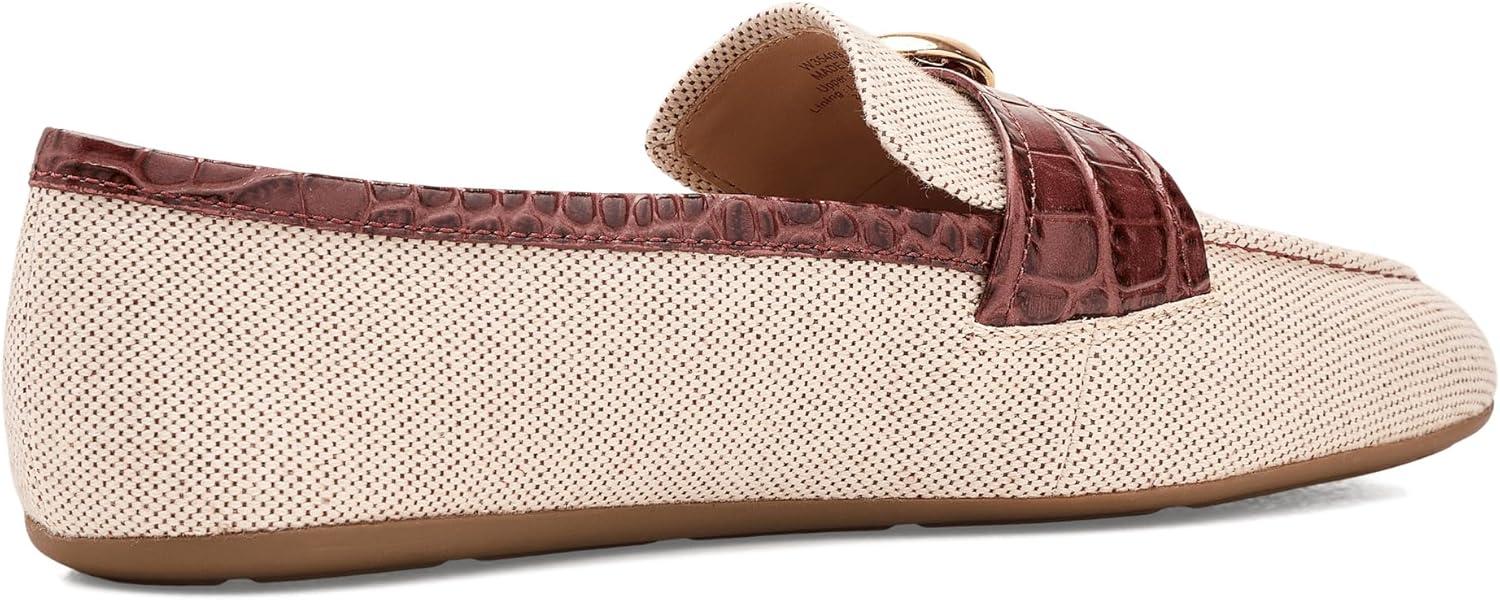 image:imageCole Haan Womens Grand Ambition Alette BuckleNatural CanvasCh Mahogany Croc Print Leather