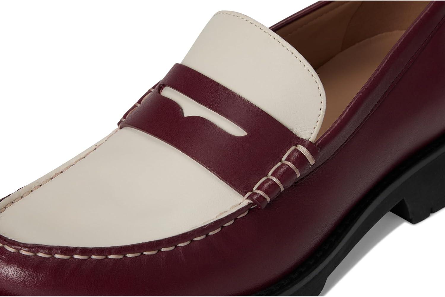 image:imageCole Haan Womens Treena LugBlack Garnet Box Leather