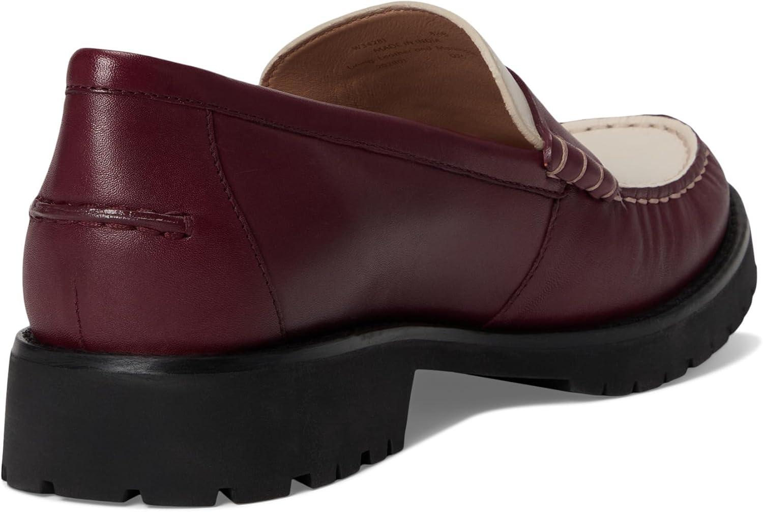 image:imageCole Haan Womens Treena LugBlack Garnet Box Leather