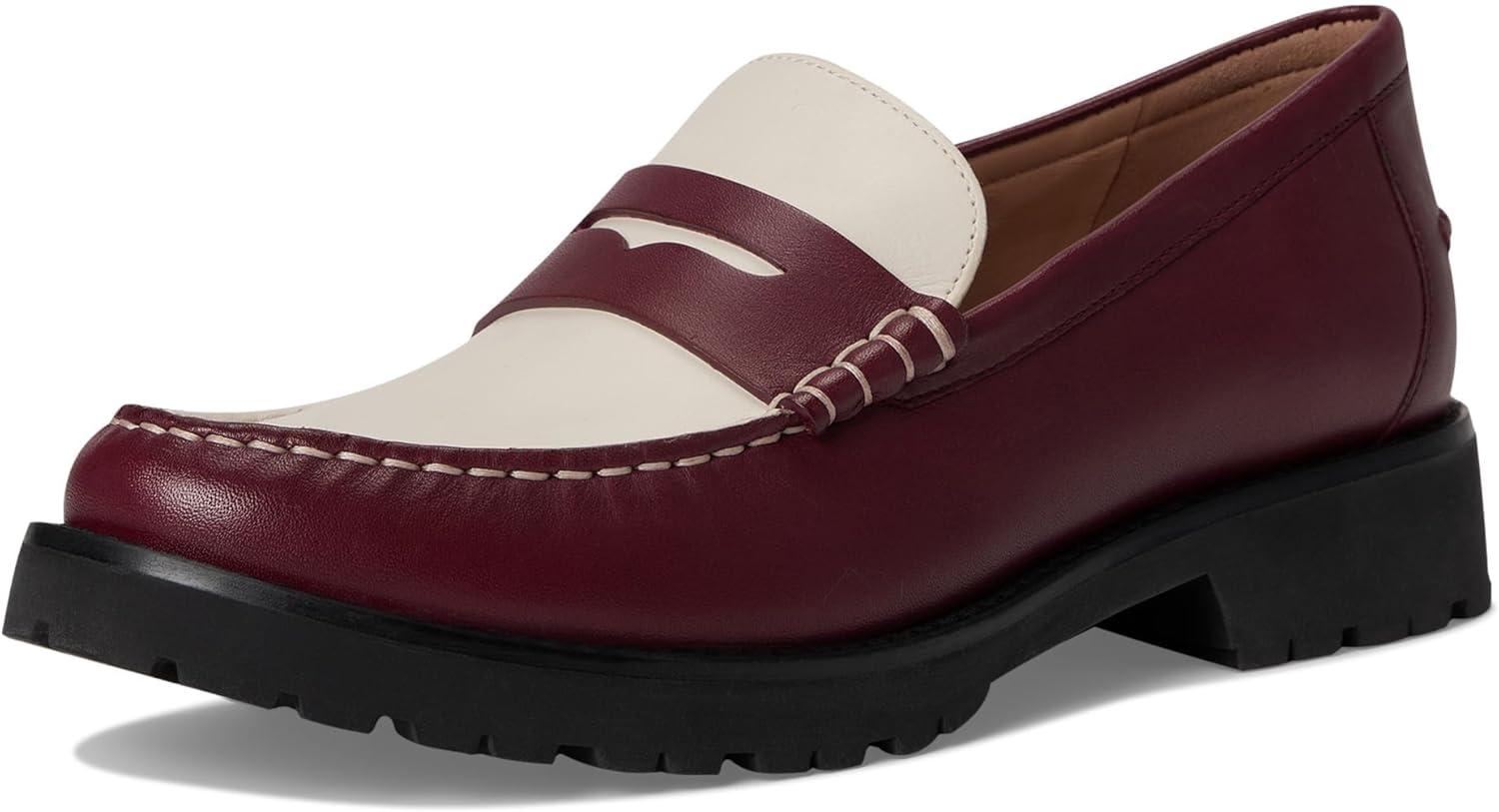 image:imageCole Haan Womens Treena LugBlack Garnet Box Leather