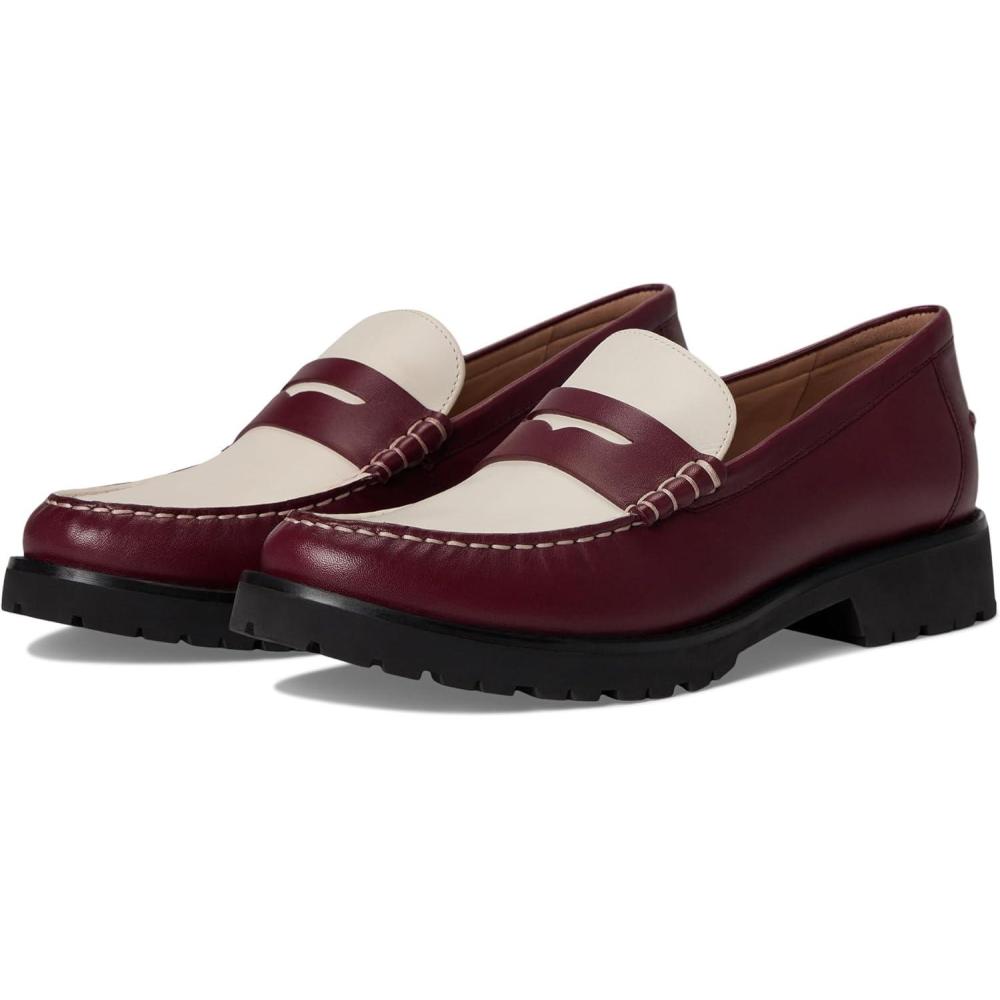 image:imageCole Haan Womens Treena LugBlack Garnet Box Leather