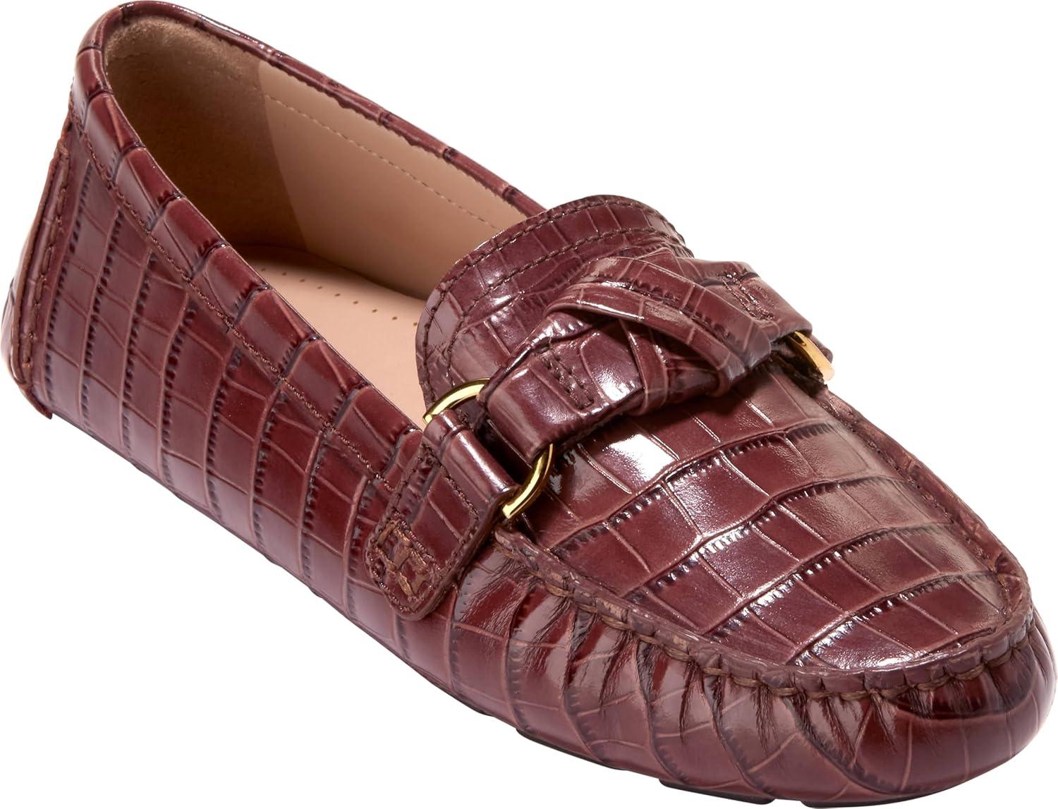 image:imageCole Haan Womens Emmie KnotMahogany Crocodile Print Leather