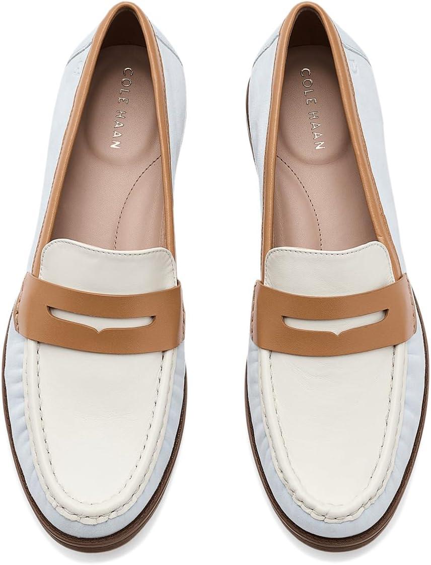 image:imageCole Haan Womens Stassi SoftBallad Blue SuedeBiscuit LeatherPowder Leather