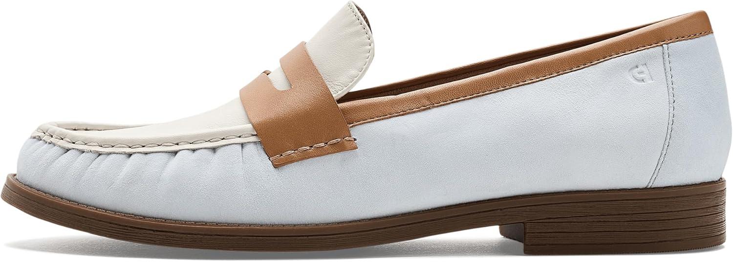 image:imageCole Haan Womens Stassi SoftBallad Blue SuedeBiscuit LeatherPowder Leather