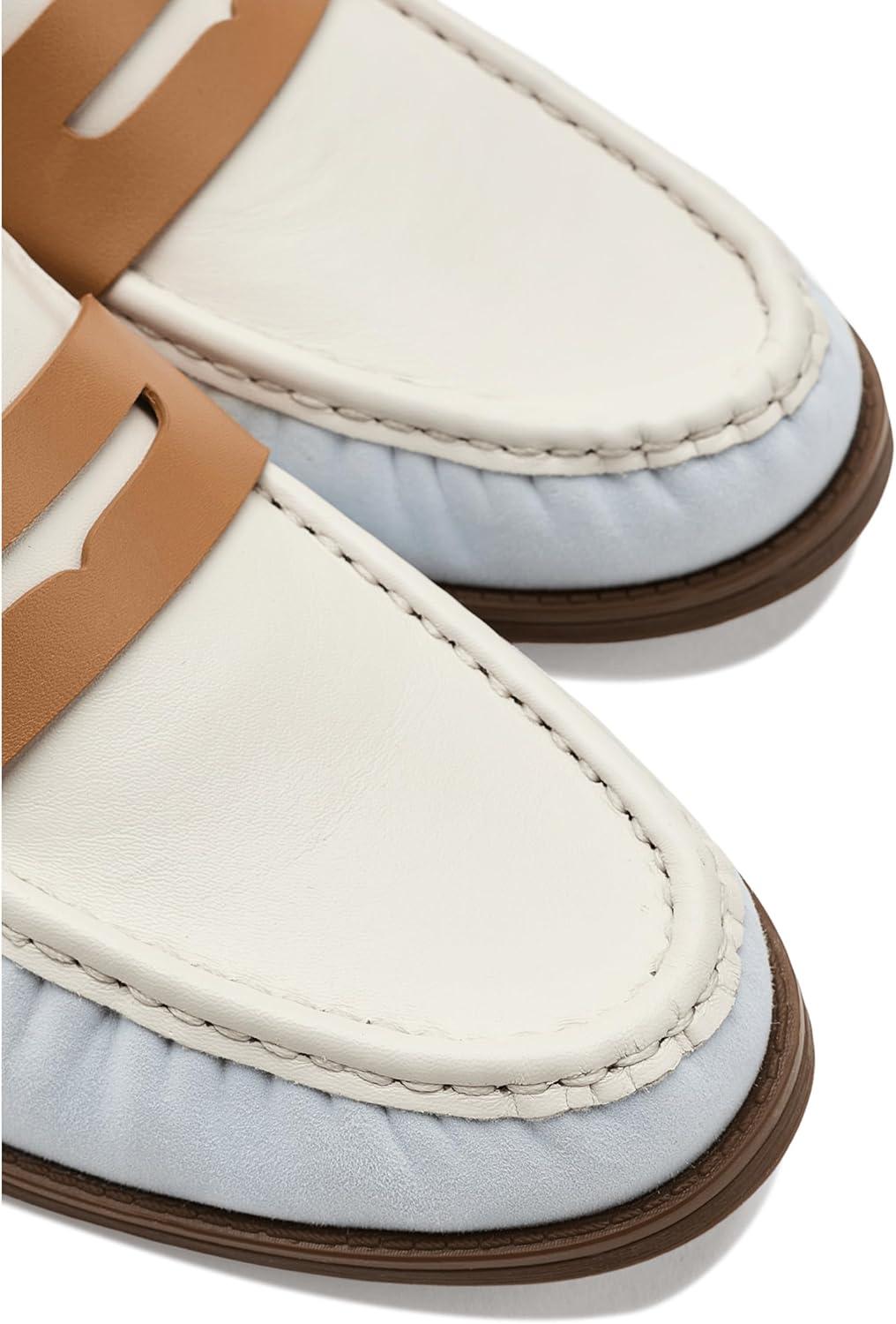 image:imageCole Haan Womens Stassi SoftBallad Blue SuedeBiscuit LeatherPowder Leather