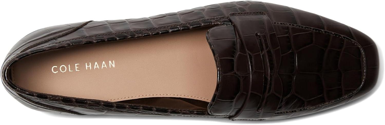 image:imageCole Haan Womens Tarese SoftDark Chocolate Croc Print LeatherBrown