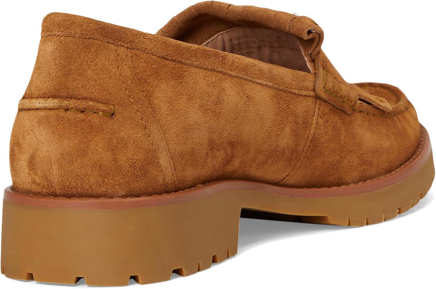 image:imageCole Haan Womens Treena Lug Kiltie LoafersGolden Honey Cow Suede