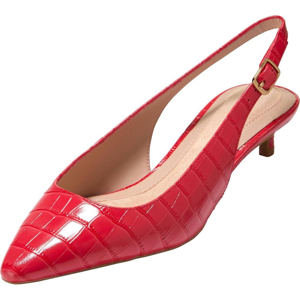 image:imageCole Haan Womens 35mm High Heel Goto Jocelyn SlingbackSalsa Croc Print Leather