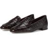 Dark Chocolate Croc Print Leather/Brown