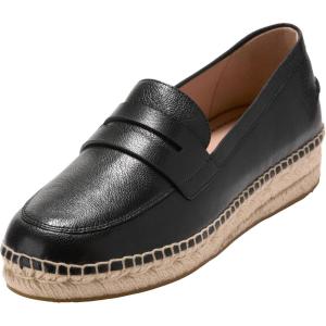 Cole Haan Womens Cloudfeel Livvy Espadrille(Black Leather)